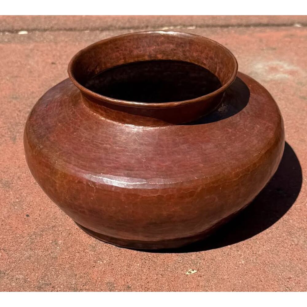 Hammered Copper solid vintage pot